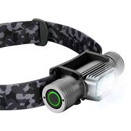 SLONIK Rechargeable Headlamp for Adults - 1000 Lumens Super Bright 60 ft Beam LED Flashlight - Lightweight, Heavy-Duty, IPX8 ,Waterproof Hard Hat Light - Camping Gear, Running Head