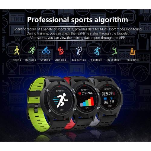  SLOOG Smart Watch/Waterproof Fitness Activity Tracker/Wearable Oxygen Blood Pressure Wrist Watch/Bluetooth Running GPS Tracker Sport Band