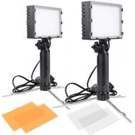 [아마존베스트]Slow Dolphin 2 Sets Photography Continuous 60 LED Portable Light Lamp for Table Top Photo Studio with Color Filters