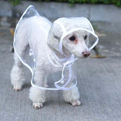  S-Lifeeling Fashion Puppy Pet Raincoat Transparent Waterproof Outdoor Dog Raincoat Hooded Jacket Poncho Pet Raincoat for Medium Dogs, Small Dogs