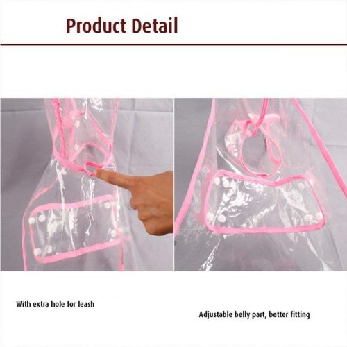  S-Lifeeling Fashion Puppy Pet Raincoat Transparent Waterproof Outdoor Dog Raincoat Hooded Jacket Poncho Pet Raincoat for Medium Dogs, Small Dogs