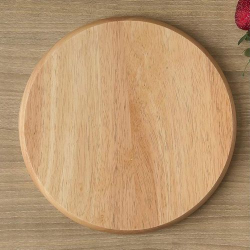  SM SunniMix Wooden Chip and Dip Serving Try,Round Divided Plate,Fruit Snack Dish,10inch