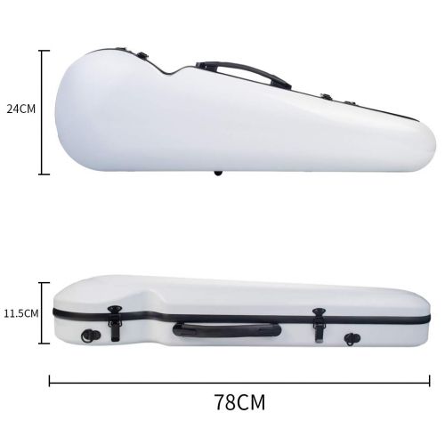  SM SunniMix 4/4 Full Size Portable Violin Case Lightweight Violin Carrying Storage Bag Violin Accessories - White