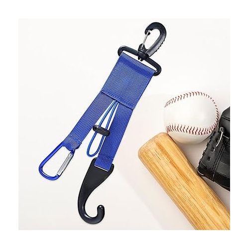  Baseball Dugout Organizer, Dugout Bats Hanger, Adjustable Bungee Loop Dugout Gear Hanger, Baseball Softball Gear Hanger