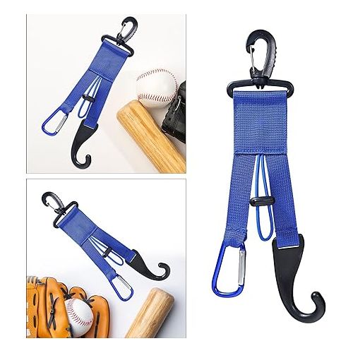  Baseball Dugout Organizer, Dugout Bats Hanger, Adjustable Bungee Loop Dugout Gear Hanger, Baseball Softball Gear Hanger