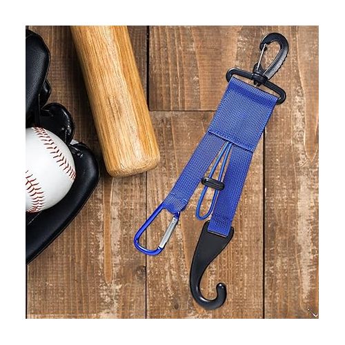  Baseball Dugout Organizer, Dugout Bats Hanger, Adjustable Bungee Loop Dugout Gear Hanger, Baseball Softball Gear Hanger