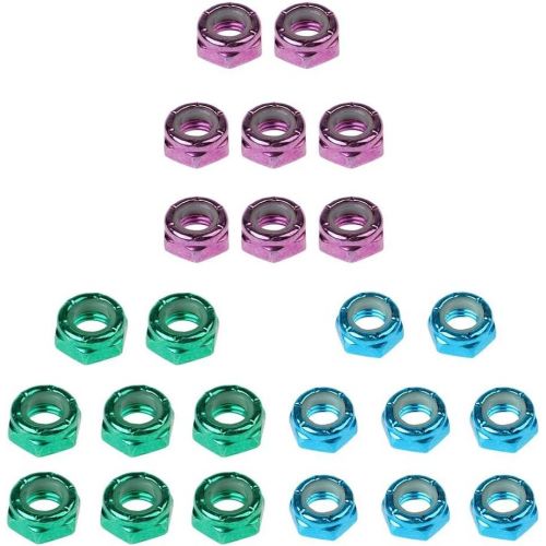  SM SunniMix 24 Pieces Skateboard Truck Nuts Wheel Axle Screws Longboard Accessories