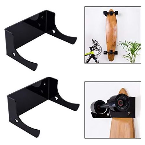  SM SunniMix 1 Pair Acrylic Skateboard Holder Wall Mounted Longboard Display Rack Bracket Shelf