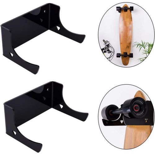  SM SunniMix 1 Pair Acrylic Skateboard Holder Wall Mounted Longboard Display Rack Bracket Shelf