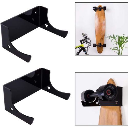  SM SunniMix 1 Pair Acrylic Skateboard Holder Wall Mounted Longboard Display Rack Bracket Shelf