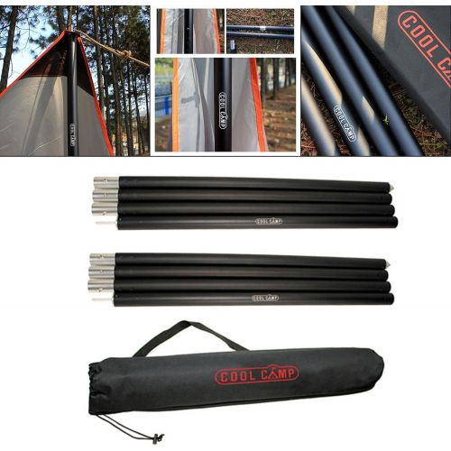  SM SunniMix 28mm 240cm Aluminum Tent Tarp Rod Assembled Pole Set,Black, Easy and Quick to Install and Disassemble for Backpacking, Shelters Repair