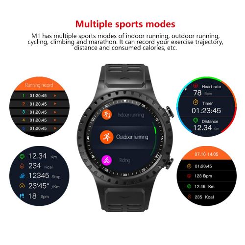  SMA-M1 GPS Sport Smart Watch Activity Tracker Fitness Watches for Men Heart Rate Monitor Smart Watch Sleep Monitoring Smartwatch for Android and iOS (Blue)