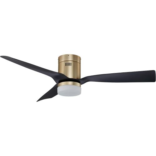  SMAAIR 52 Inch Smart Ceiling Fan with Lights and 10-speed DC Motor, Works with Remote Control/Alexa/Google Home/Siri, Dimmable LED Light (Gold/Black)