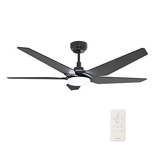  SMAAIR 5 Blades Outdoor Smart Ceiling Fan - with Dimmable Light Kit and 10-speed DC Motor, Works with Remote Control/Alexa/Google Home/Siri, Timer, Schedule (Black)