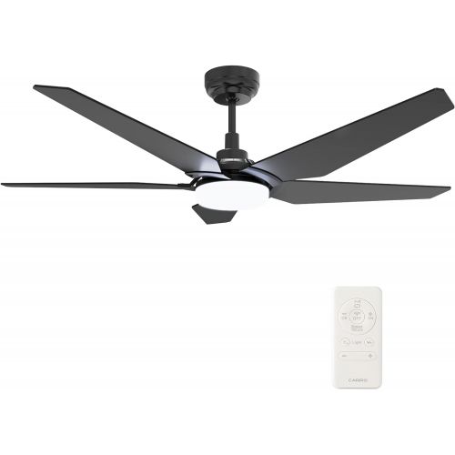 SMAAIR 5 Blades Outdoor Smart Ceiling Fan - with Dimmable Light Kit and 10-speed DC Motor, Works with Remote Control/Alexa/Google Home/Siri, Timer, Schedule (Black)