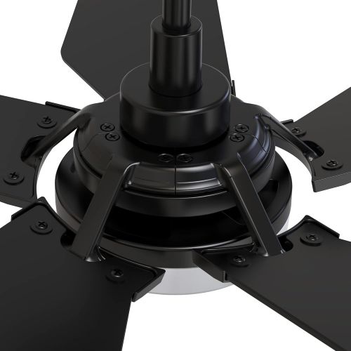  SMAAIR 5 Blades Outdoor Smart Ceiling Fan - with Dimmable Light Kit and 10-speed DC Motor, Works with Remote Control/Alexa/Google Home/Siri, Timer, Schedule (Black)