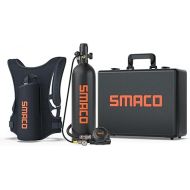 Mini Scuba tank 1.9L Capacity Diving Oxygen Tank Support About 25 Minutes Underwater Breathing Small Scuba Tank Kit with Portable Box SMACO S700 Scuba Cylinder for Underwater Entertainment/Diving Work