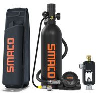 SMACO Scuba Tank Diving Gear for Diver 1L Mini Scuba Tank with 15-20 Minutes Small Emergency Backup Diving Tank Kit for Underwater Exploration Rescue Pony Bottle S400 Pro