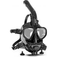 Full Face Dive Mask Support Diving & Snorkeling, Full Face Snorkel Mask Adjustable Scuba Mask with Camera Mount Provide 180° View Panoramic Compatiable with SMACO 1L/1.9L Mini Scuba Tanks