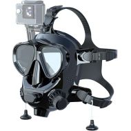 SMACO Full Face Diving Mask with Camera Mount, Full Face Scuba Mask for Adults Compatible with S400/S400 Plus/S400 Pro/S700 Scuba Diving Tank, Diving Mask Kit with Comfortable Breathing Design?Black