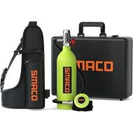 SMACO S400 1L Scuba Tank Mini Scuba Diving Tank?DOT Certified Tank with 15-20 Minutes Backup Scuba Tank Kit Diving Oxygen Underwater Breathing Device with Aluminum Hard Case