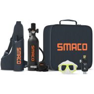SMACO Mini Scuba Tank Scuba Diving Equipment Support 15-20 Mins Breathing Underwater(No More Than 30m) S400Plus 1L Scuba Cylinders Diving Tank for Water Rescue/Diving Sightseeing/B