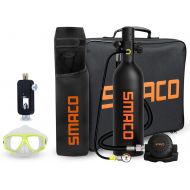 SMACO Scuba Tank with 1L Capacity Mini Scuba Tank Support 15-20 Minutes Underwater Breathing Devices Diving Oxygen Tanks Scuba Cylinder for Underwater Sightseeing/Underwater Work/B