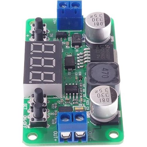  SMAKN LM2596 5-32.0V to 0-30.0V Adjustable DC Voltage Regulator Digital Converters Module (Green)