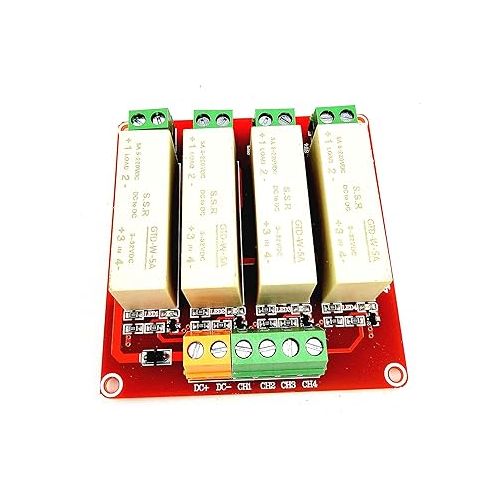  SMAKN High Level Trigger 4-Channel 3-32V 5A Solid State Relay Module Board-New Version