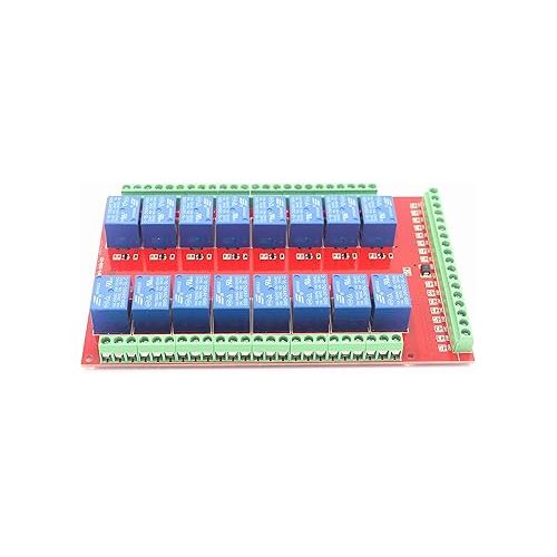  SMAKN DC 24V 16 CH Low Level Trigger Relay Module-Version S