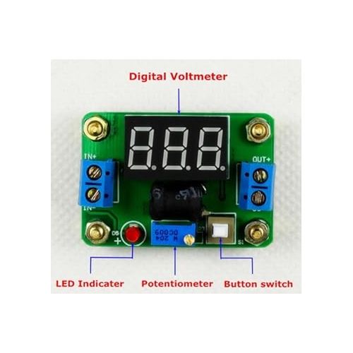  SMAKN Dc-dc Synchronous Rectifier Buck Power Converter Voltmeter Input 4.5-24v to Output 0.93v-20v(Red)