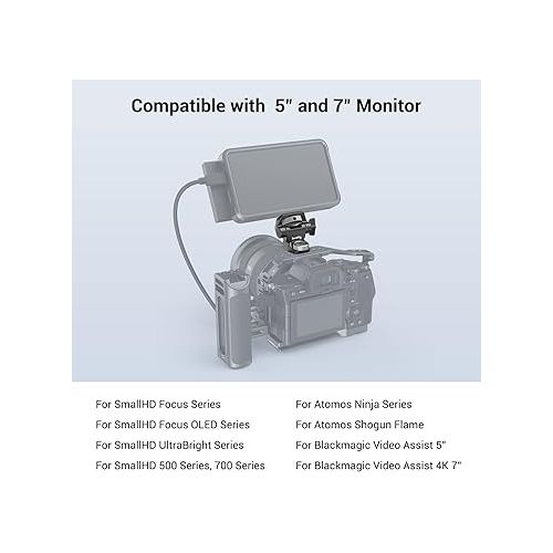  SmallRig Adjustable Camera Monitor Mount for ARRI-Style (Upgrade), 360° Swivel and 180° Tilt Monitor Holder Anti-Twist Support 5” and 7” Field Monitor- 2903B