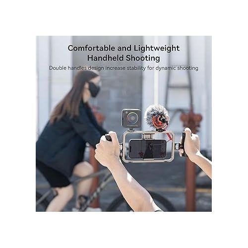  SmallRig Universal Phone Cage, Smartphone Video Rig Kit with Handles, Handheld Filmmaking Vlogging Case Stabilizer for Videomaker, for iPhone for SamSung for Pixel and Other Android Phones - 4121