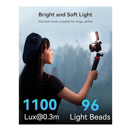  SmallRig P96 LED Video Light, Portable Camera Lights, 96 LED Beads for Photography Video Lighting, Rechargeable 2200mAh CRI 95+ 2700-6500K w 3 Cold Shoe 3286B