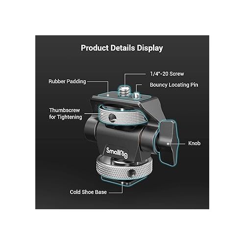 SMALLRIG Field Monitor Mount Monitor Holder Swivel and Tilt Adjustable with Cold Shoe Mount for 5