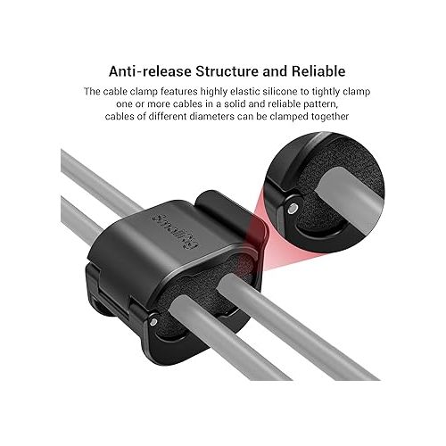  SmallRig Camera Cable Clamp (4 pcs) for HDMI/SDI/Microphone Cable, DSLR Camera Cable Lock Mount Support 2-7mm Cable - 3685