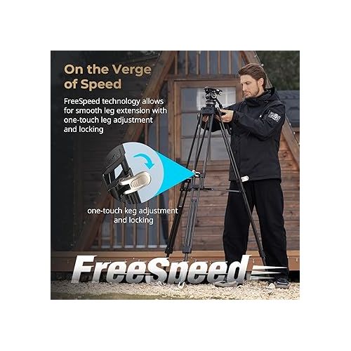  SmallRig AD-Pro8 FreeBlazer Counterbalance Carbon Fiber Video Tripod Kit, 77