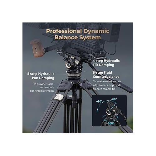  SmallRig AD-Pro8 FreeBlazer Counterbalance Carbon Fiber Video Tripod Kit, 77