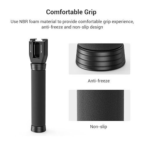  SMALLRIG Interview Microphone Handle, Stretchable Mic Handle for RODE Wireless Go, for DJI Mic, for Hollyland Lark 150, for Synco G1/A2 and Other Wireless Lavalier Microphones with Cold Shoe 3182