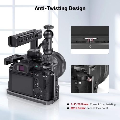  SMALLRIG A7RIII Cage Kit Rig for Sony A7RIII/A7III Camera with Top Handle, Ball Head - 2103