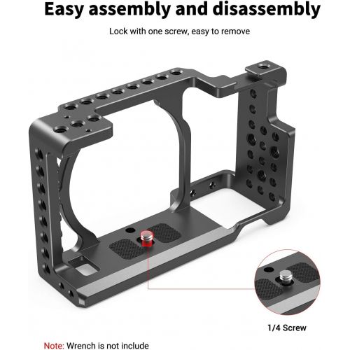  SMALLRIG Camera Cage only for Sony A6000 A6300 ILCE-6000 ILCE-6300 NEX7 with 1/4 3/8 Mounting Points and Built-in Cold Shoe - 1661