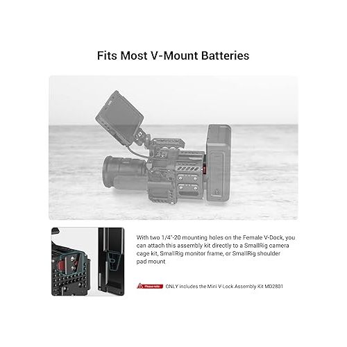  SmallRig Mini V-Lock Assembly Kit, V Mount Battery Plate, Quick Release Set with 1/4