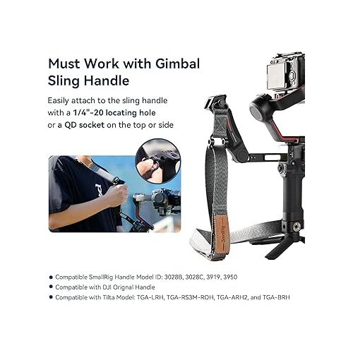  SmallRig RS3 RS2 Weight-Reducing Shoulder Strap Compatible with Sling Handle for DJI, Gimbal Belt with QD Quick Release Buckles for DJI RS 3 / RS 3 Pro/RS 2-4118