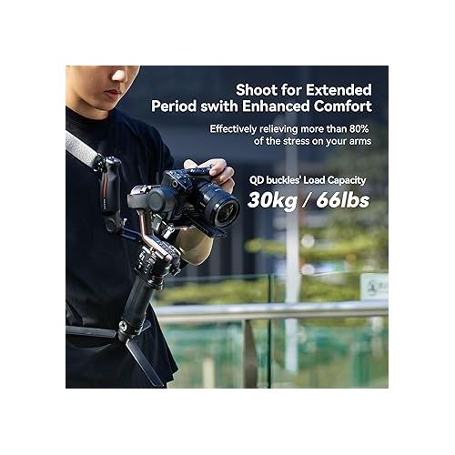  SmallRig RS3 RS2 Weight-Reducing Shoulder Strap Compatible with Sling Handle for DJI, Gimbal Belt with QD Quick Release Buckles for DJI RS 3 / RS 3 Pro/RS 2-4118
