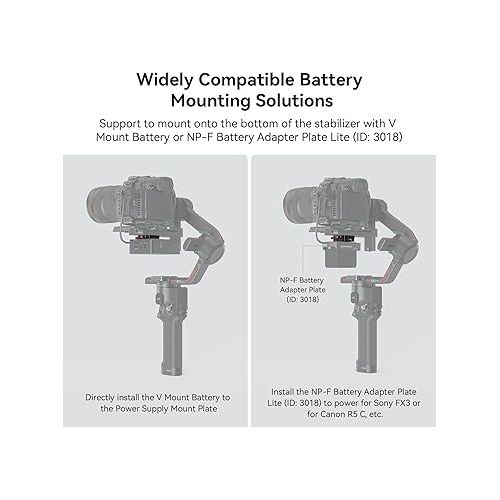  SmallRig Mini V Mount Battery Plate for DJI RS 3 / RS 3 Pro/RS 2 / RSC 2 Gimbals, Comes with V-Lock, Cold Shoe & 1/4