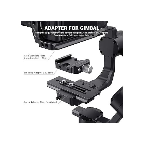  SmallRig DSLR and Mirrorless Quick Release Clamp for Arca-Type Standard for DJI Ronin S/SC, for ZHIYUN Crane Series Weebill S Gimbal - DBC2506