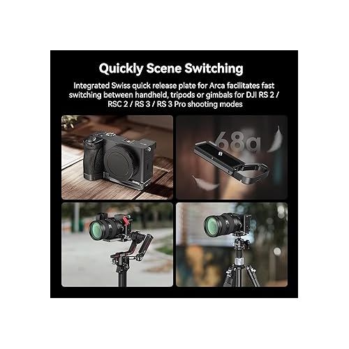  SmallRig Baseplate for Sony Alpha 6700, Bottom Mount Plate Built-in Quick Release Plate for Arca, Supporting Quick Switch Between Tripod and Stabilizer (DJI RS 2 / RSC 2 / RS 3 / RS 3 Pro) - 4338