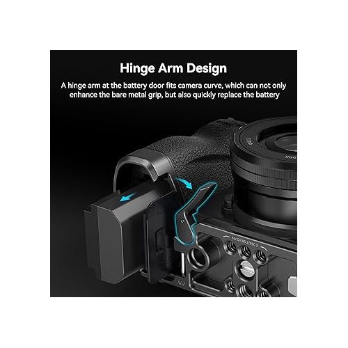  SmallRig Baseplate for Sony Alpha 6700, Bottom Mount Plate Built-in Quick Release Plate for Arca, Supporting Quick Switch Between Tripod and Stabilizer (DJI RS 2 / RSC 2 / RS 3 / RS 3 Pro) - 4338