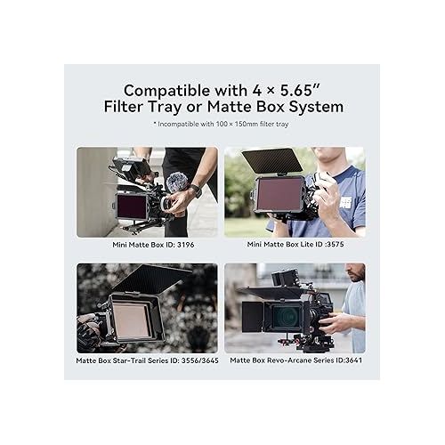  SmallRig 4 x 5.65 ND 1.8 (6 Stop) Filter, Square Neutral Density Filter, 4mm Thick Multi-Layer Coated B270 Optical Glass, 1.56% Light Transmittance for Matte Box Outdoor Filming - 4227