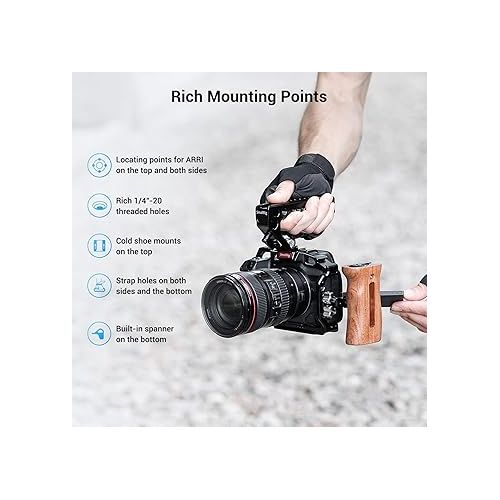 SmallRig R5 / R5 C / R6 Cage for Canon R5 R6 R5 C, Aluminum Alloy DSLR Rig Stabilizer with Cold Shoe, 1/4